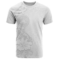 American Samoa White Sunday T Shirt Polynesian Pattern With Tropical Flowers