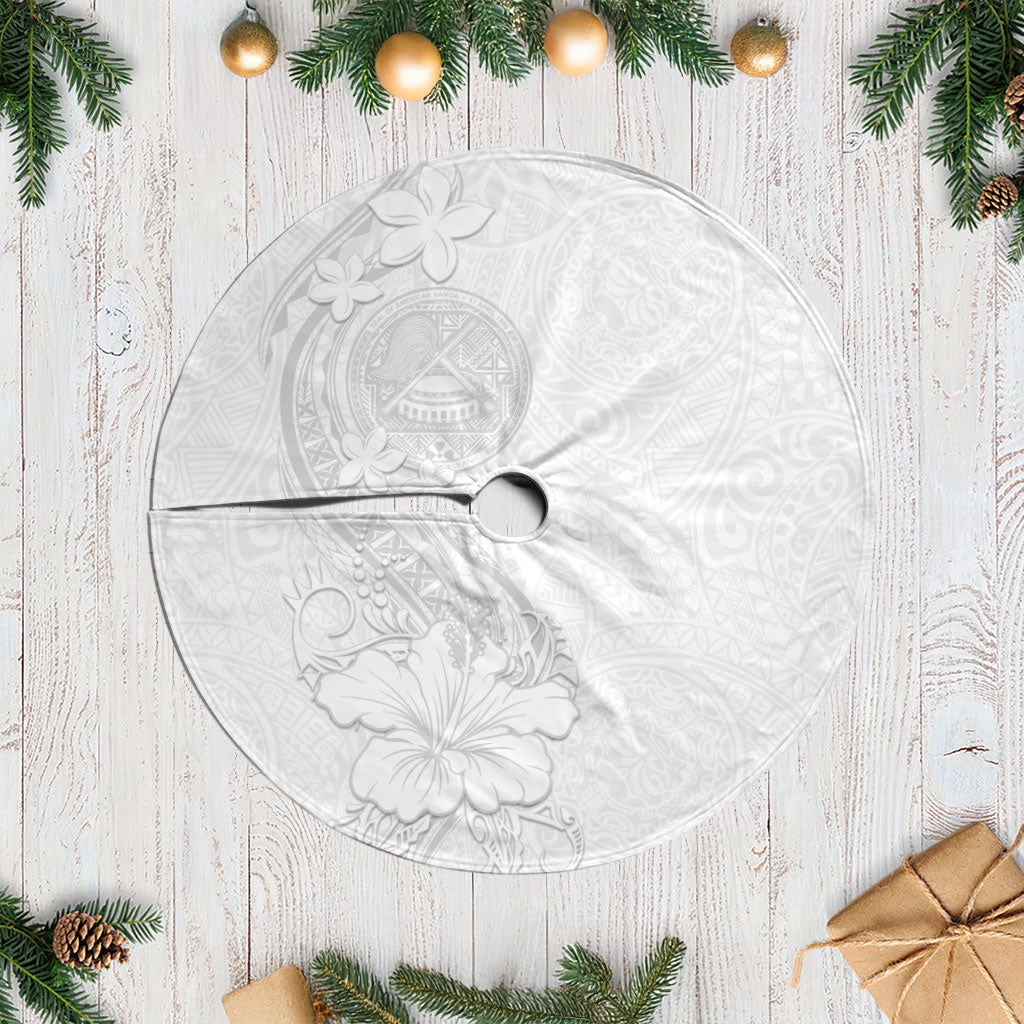 American Samoa White Sunday Tree Skirt Polynesian Pattern With Tropical Flowers LT05 Casual White - Polynesian Pride