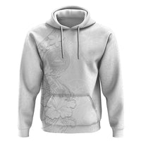 American Samoa White Sunday Zip Hoodie Polynesian Pattern With Tropical Flowers