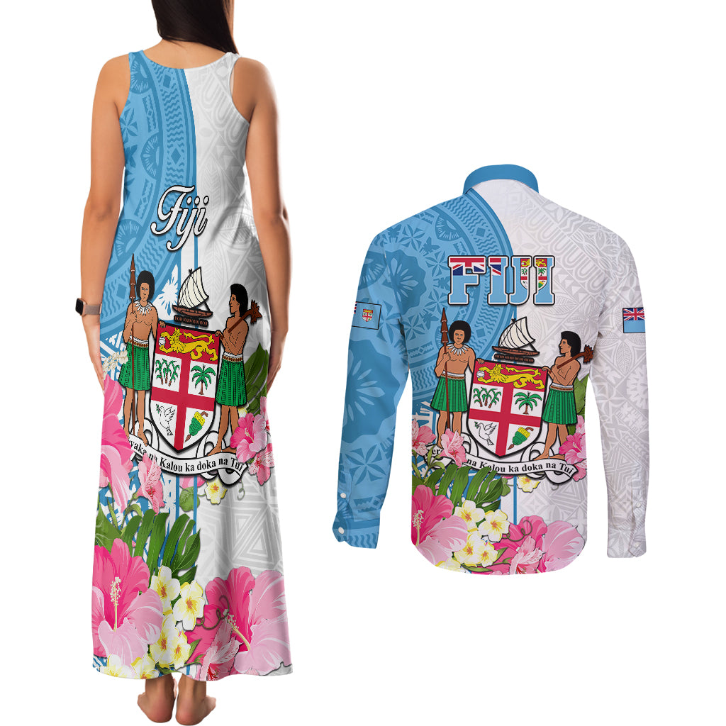 fiji-day-couples-matching-tank-maxi-dress-and-long-sleeve-button-shirts-tanoa-hibiscus-fijian-tapa-masi-pattern