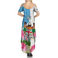 Fiji Day Family Matching Summer Maxi Dress and Hawaiian Shirt Tanoa Hibiscus Fijian Tapa Masi Pattern LT05 - Polynesian Pride