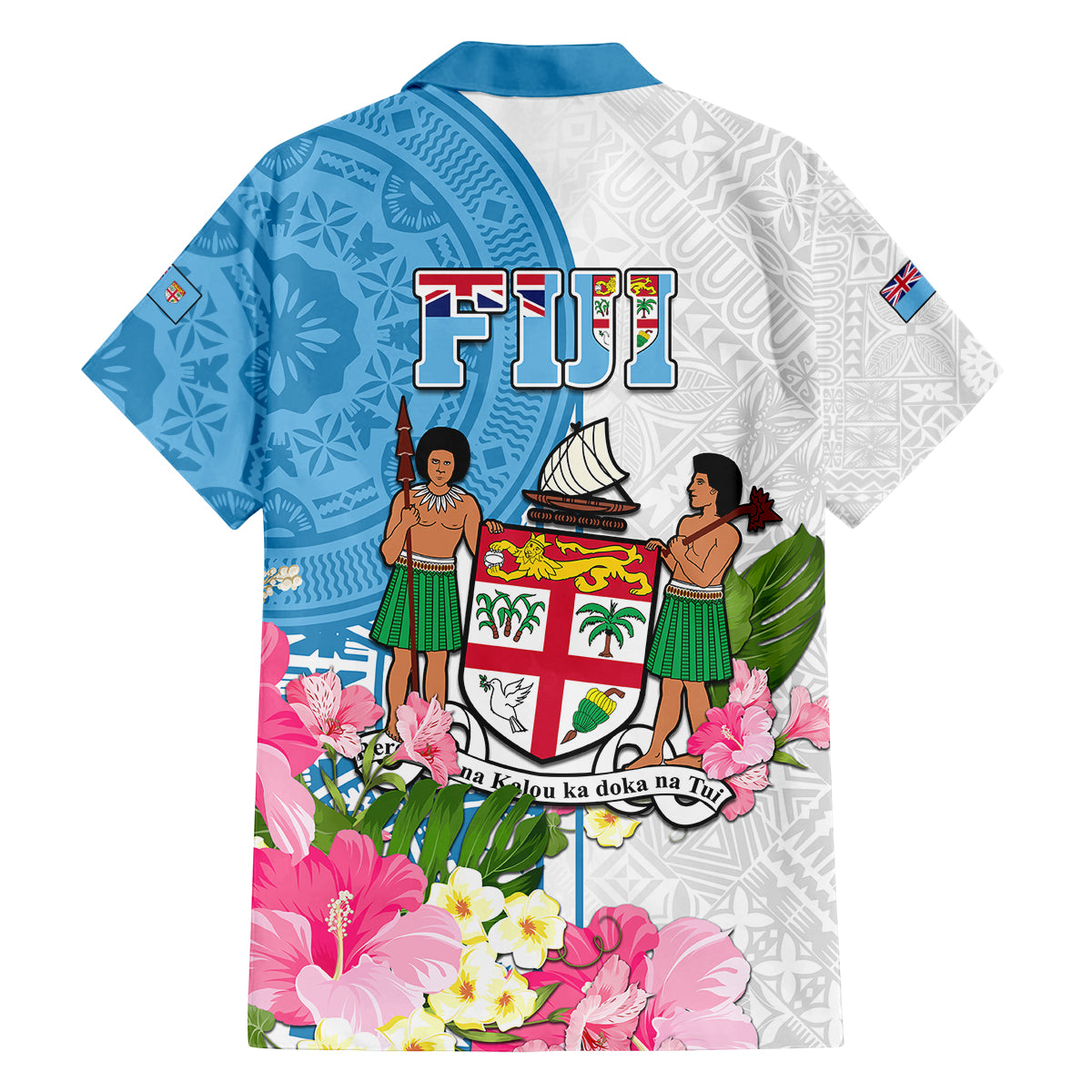 Fiji Day Family Matching Tank Maxi Dress and Hawaiian Shirt Tanoa Hibiscus Fijian Tapa Masi Pattern LT05 - Polynesian Pride