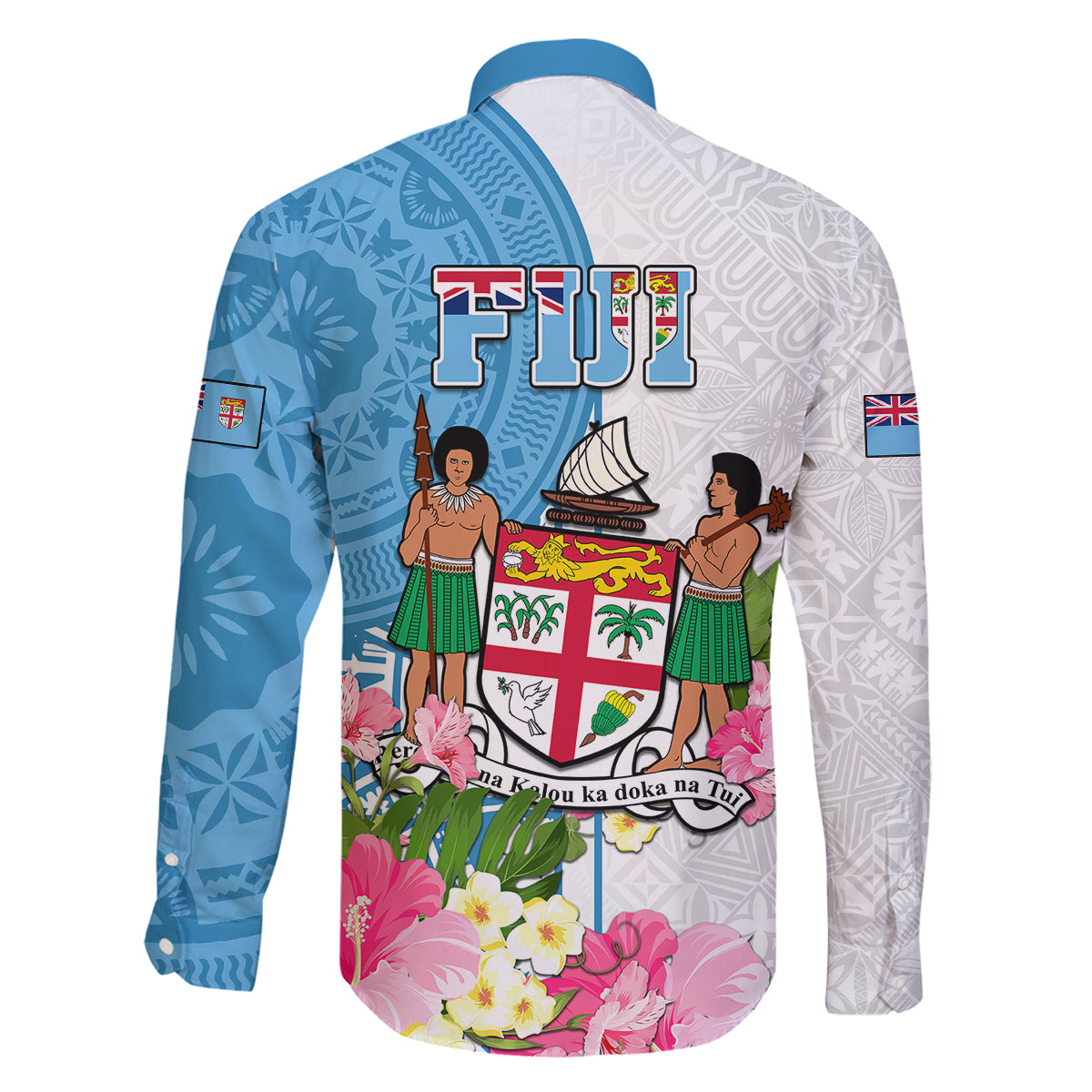 Fiji Day Family Matching Tank Maxi Dress and Hawaiian Shirt Tanoa Hibiscus Fijian Tapa Masi Pattern LT05 - Polynesian Pride