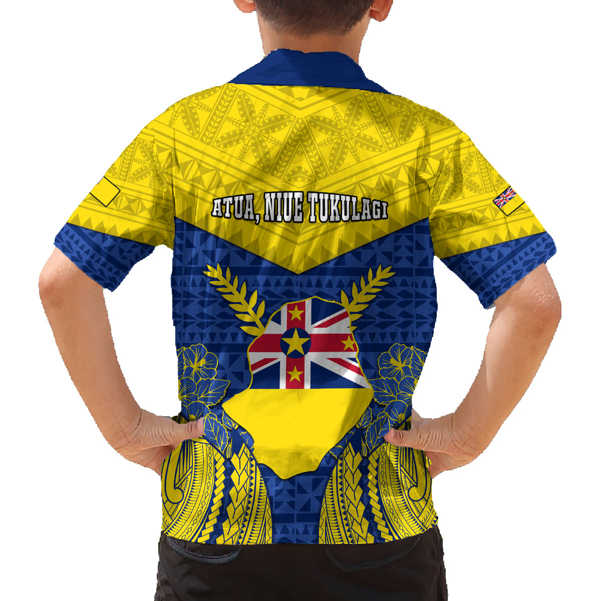 Niue Constitution Day Family Matching Puletasi Dress and Hawaiian Shirt Coat Of Arms Niuean Hiapo Pattern LT05 - Polynesian Pride