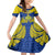 Niue Constitution Day Family Matching Puletasi Dress and Hawaiian Shirt Coat Of Arms Niuean Hiapo Pattern LT05 Daughter's Dress Yellow - Polynesian Pride