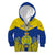 Niue Constitution Day Kid Hoodie Coat Of Arms Niuean Hiapo Pattern LT05 Zip Hoodie Yellow - Polynesian Pride