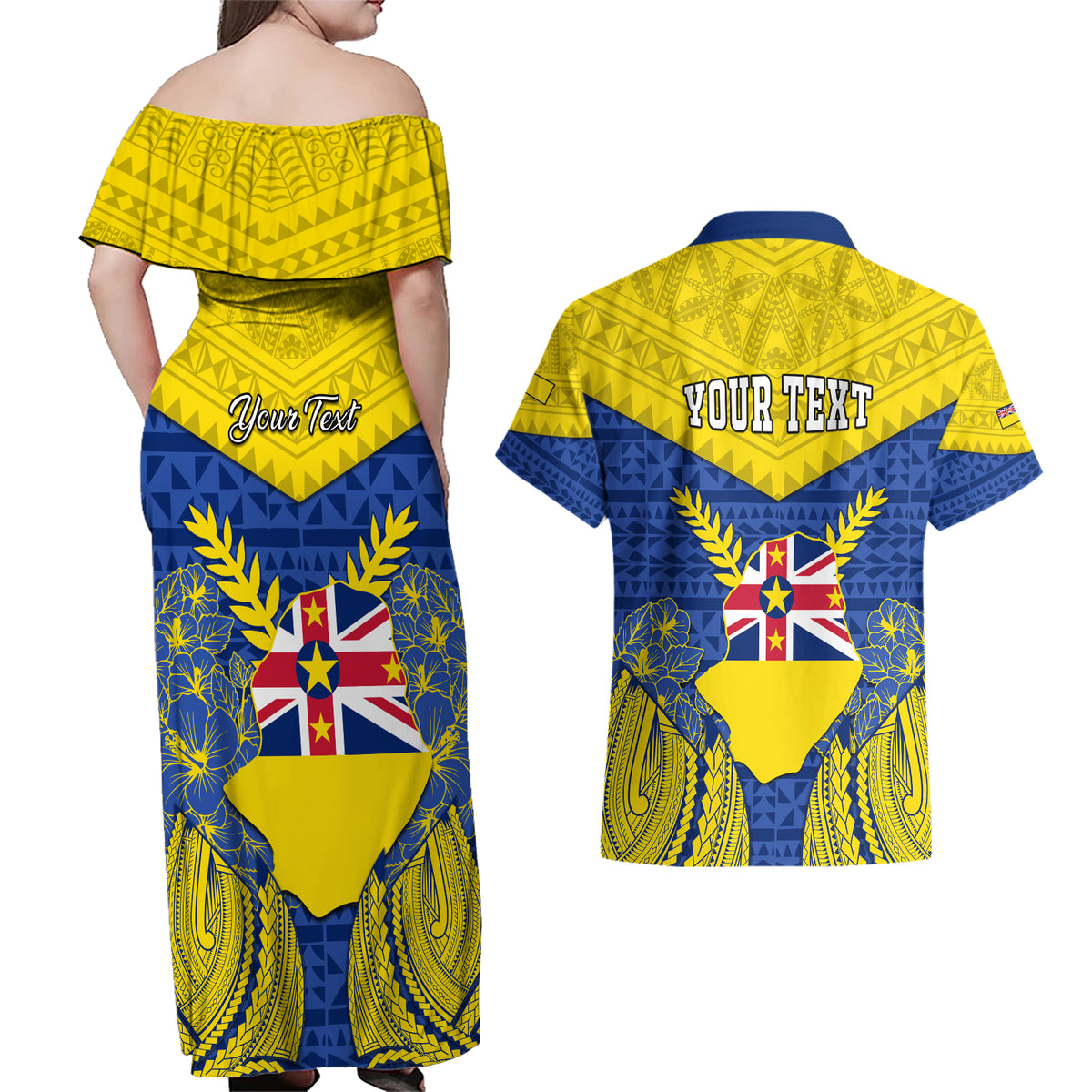 personalized-niue-constitution-day-couples-matching-off-shoulder-maxi-dress-and-hawaiian-shirt-coat-of-arms-niuean-hiapo-pattern