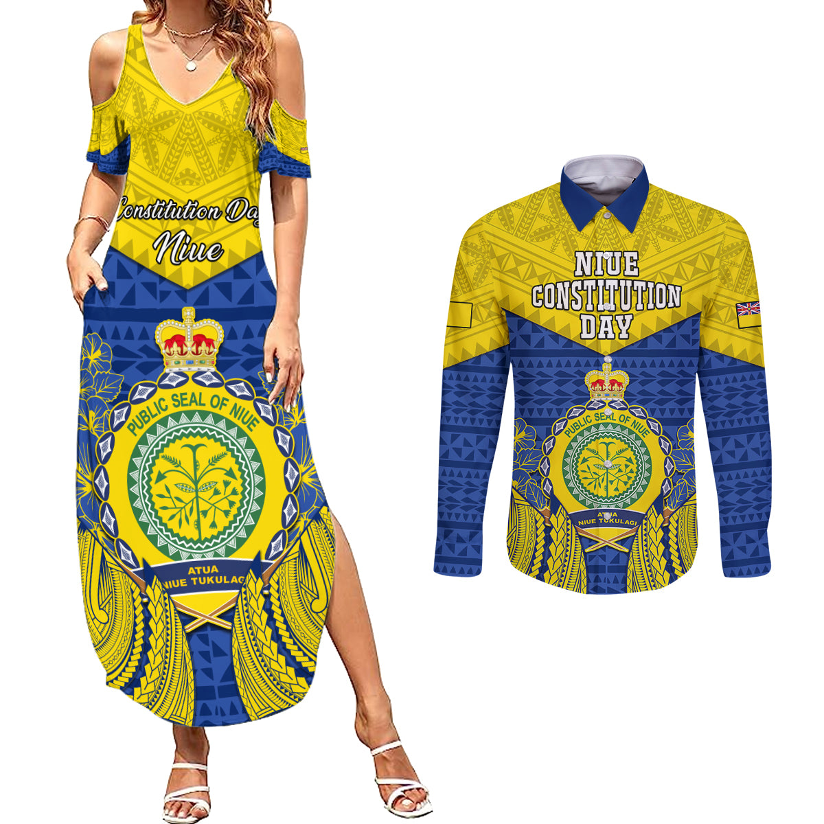 personalized-niue-constitution-day-couples-matching-summer-maxi-dress-and-long-sleeve-button-shirts-coat-of-arms-niuean-hiapo-pattern