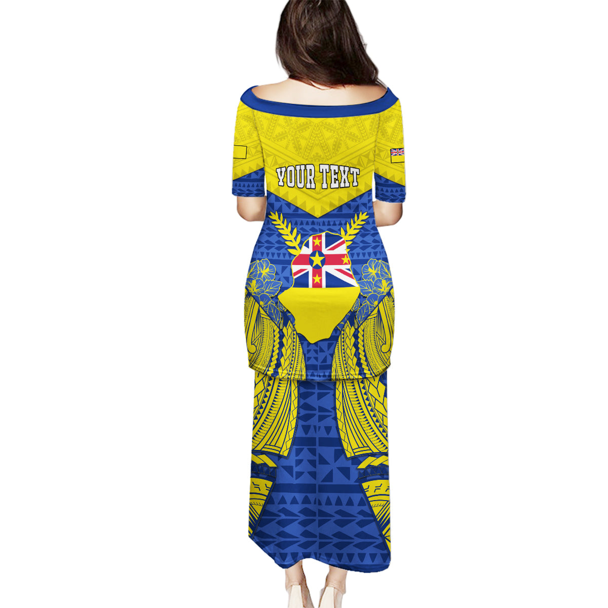 Personalized Niue Constitution Day Family Matching Puletasi Dress and Hawaiian Shirt Coat Of Arms Niuean Hiapo Pattern LT05 - Polynesian Pride