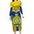 personalized-niue-constitution-day-long-sleeve-bodycon-dress-coat-of-arms-niuean-hiapo-pattern