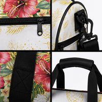 Hawaii Discoverers Day Duffle Bag Tropical Hibiscus Glitter White LT05 - Polynesian Pride