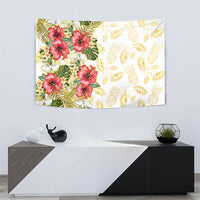 Hawaii Discoverers Day Tapestry Tropical Hibiscus Glitter White LT05 - Polynesian Pride
