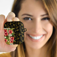 Hawaii Discoverers Day AirPods Case Tropical Hibiscus Glitter Black LT05 - Polynesian Pride