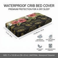 Hawaii Discoverers Day Baby Bed Cover Tropical Hibiscus Glitter Black LT05 - Polynesian Pride