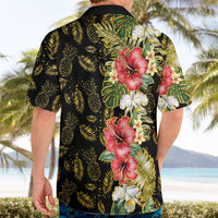 Hawaii Discoverers Day Hawaiian Shirt Tropical Hibiscus Glitter Black LT05 - Polynesian Pride