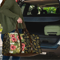 Hawaii Discoverers Day Travel Bag Tropical Hibiscus Glitter Black LT05 - Polynesian Pride