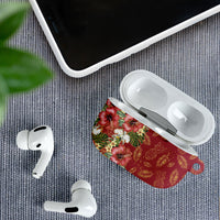 Hawaii Discoverers Day AirPods Case Tropical Hibiscus Glitter Crimson LT05 - Polynesian Pride
