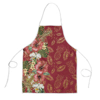 Hawaii Discoverers Day Apron Tropical Hibiscus Glitter Crimson LT05 Crimson - Polynesian Pride
