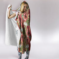 Hawaii Discoverers Day Hooded Blanket Tropical Hibiscus Glitter Crimson LT05 - Polynesian Pride