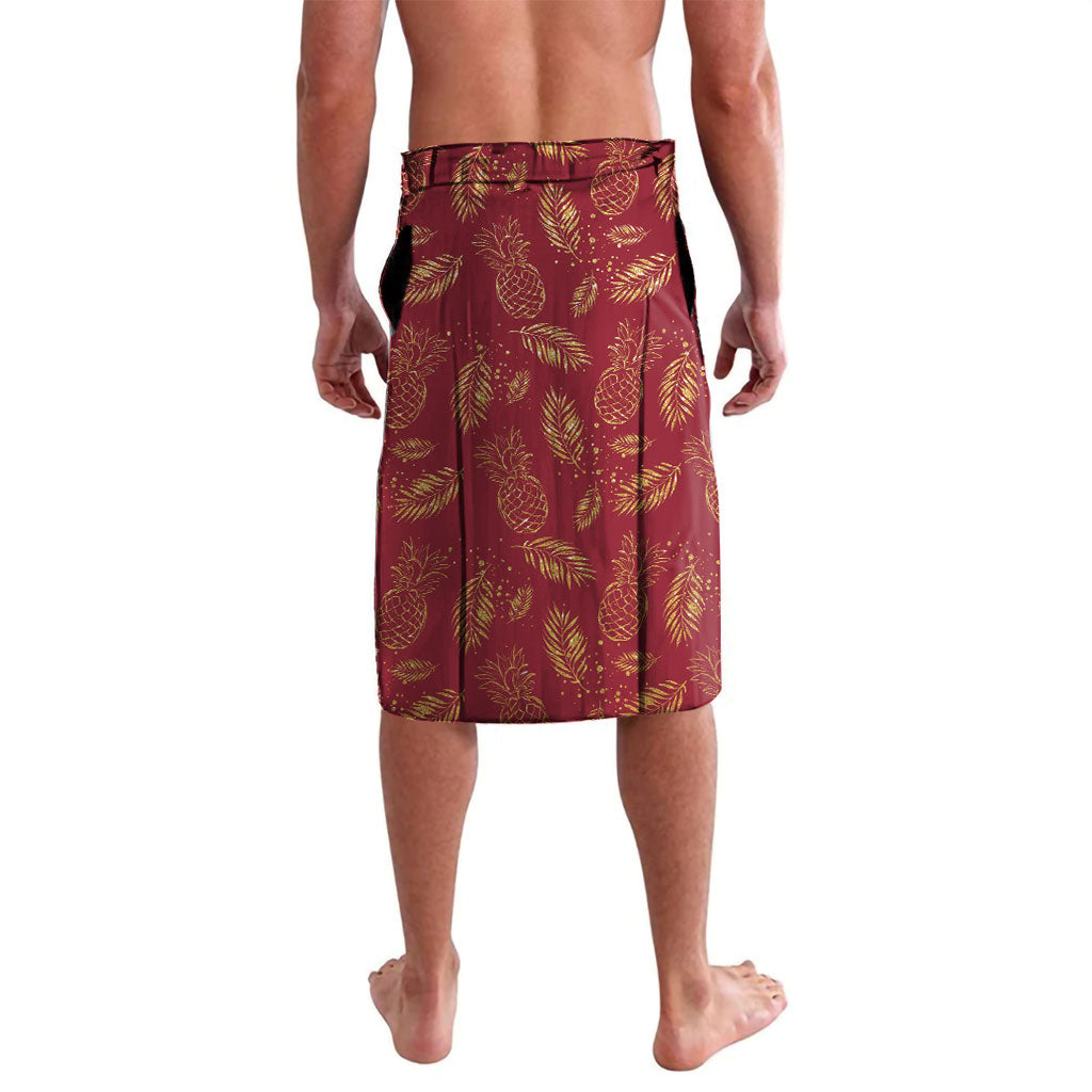 Hawaii Discoverers Day Lavalava Tropical Hibiscus Glitter Crimson LT05 - Polynesian Pride
