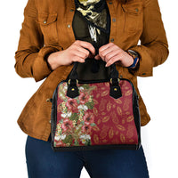 Hawaii Discoverers Day Shoulder Handbag Tropical Hibiscus Glitter Crimson LT05 - Polynesian Pride