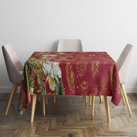 Hawaii Discoverers Day Tablecloth Tropical Hibiscus Glitter Crimson LT05 - Polynesian Pride