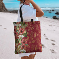 Hawaii Discoverers Day Tote Bag Tropical Hibiscus Glitter Crimson LT05 - Polynesian Pride