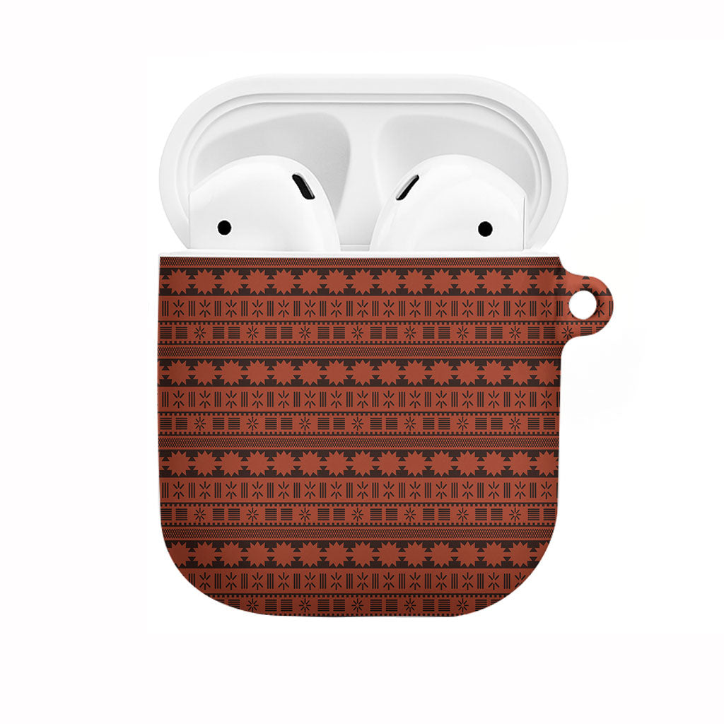 Polynesian Princess Inspired Tapa Pattern AirPods Case LT05 Red - Polynesian Pride