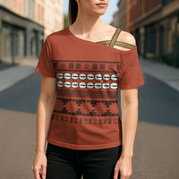 Polynesian Princess Inspired Tapa Pattern Cross Shoulder Shirt