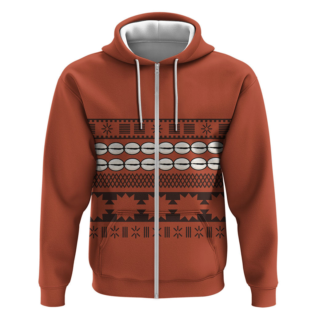 Polynesian Princess Inspired Tapa Pattern Hoodie LT05 Zip Hoodie Red - Polynesian Pride