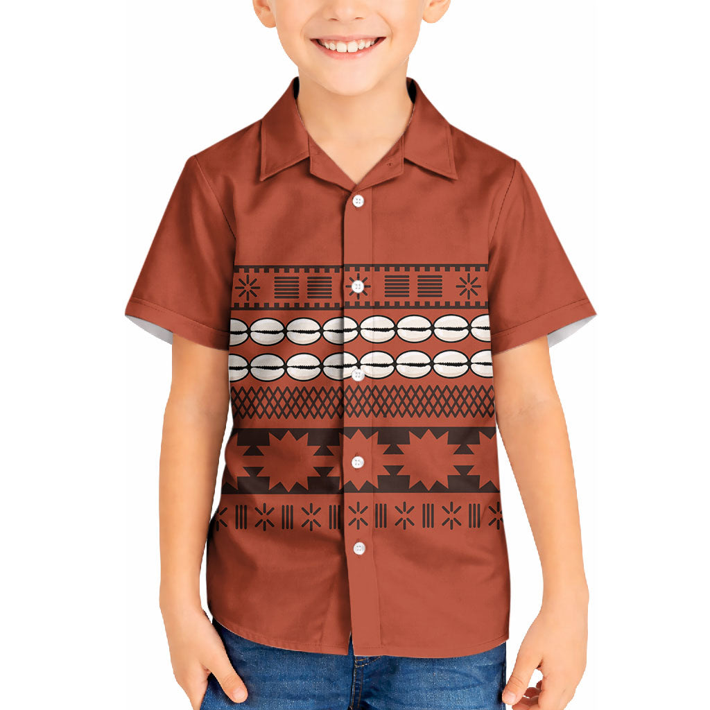 Polynesian Princess Inspired Tapa Pattern Kid Hawaiian Shirt LT05 Kid Red - Polynesian Pride