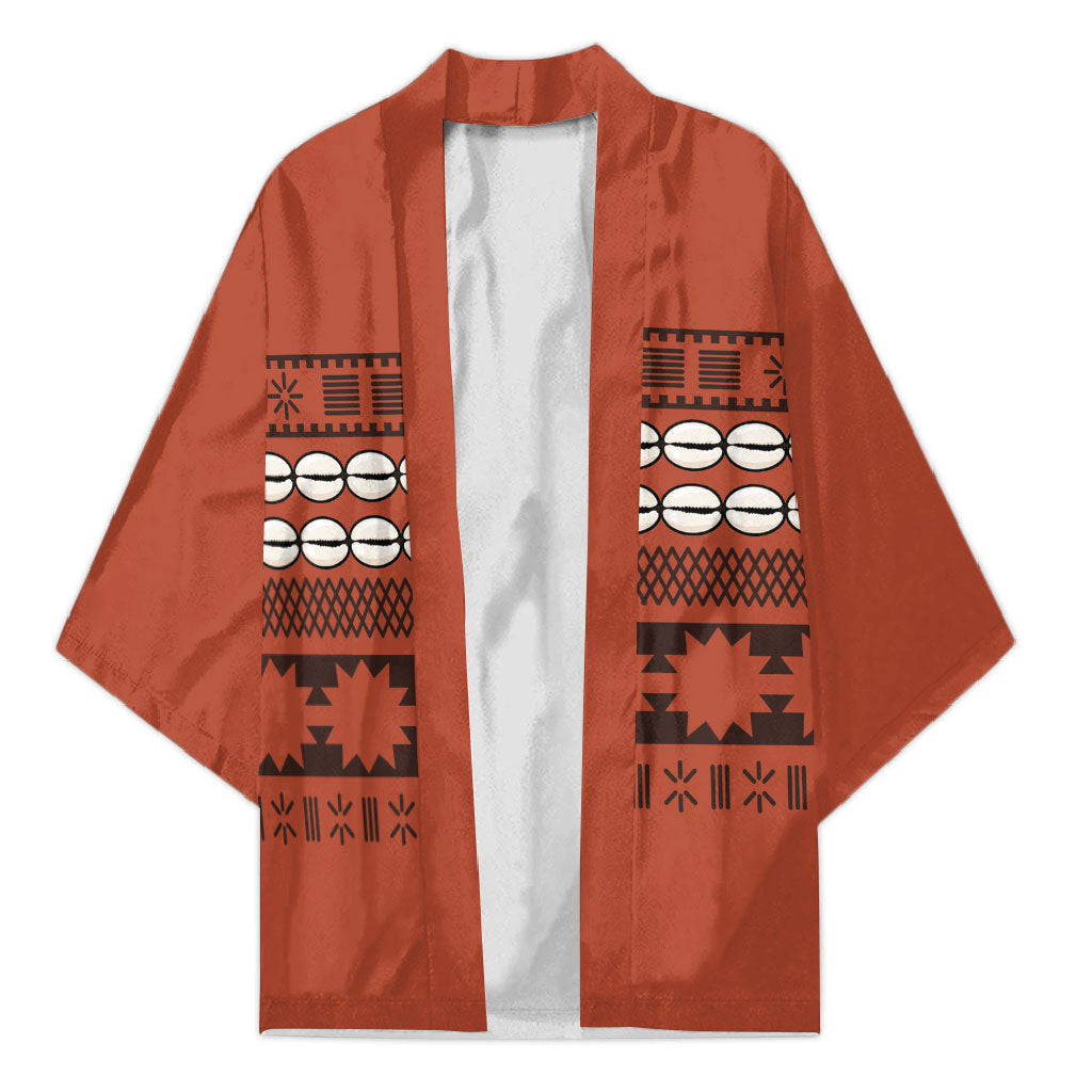 Polynesian Princess Inspired Tapa Pattern Kimono LT05 Unisex Red - Polynesian Pride