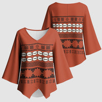 Polynesian Princess Inspired Tapa Pattern Kimono Sleeve Blouse LT05 - Polynesian Pride
