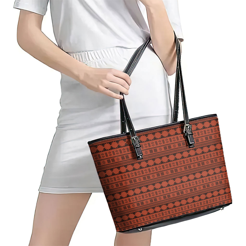 Polynesian Princess Inspired Tapa Pattern Leather Tote Bag LT05 - Polynesian Pride