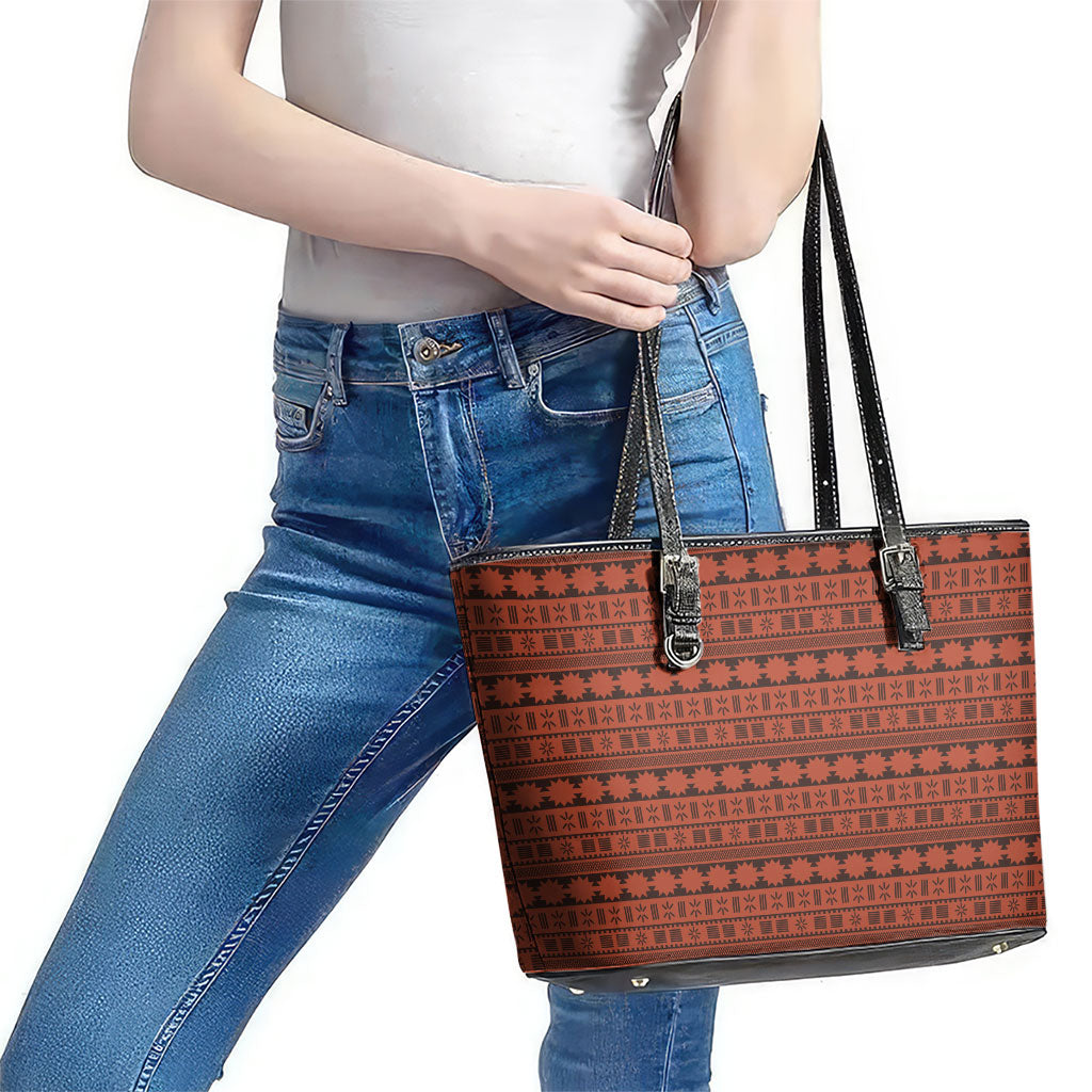 Polynesian Princess Inspired Tapa Pattern Leather Tote Bag LT05 - Polynesian Pride