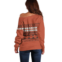 Polynesian Princess Inspired Tapa Pattern Off Shoulder Sweater LT05 - Polynesian Pride
