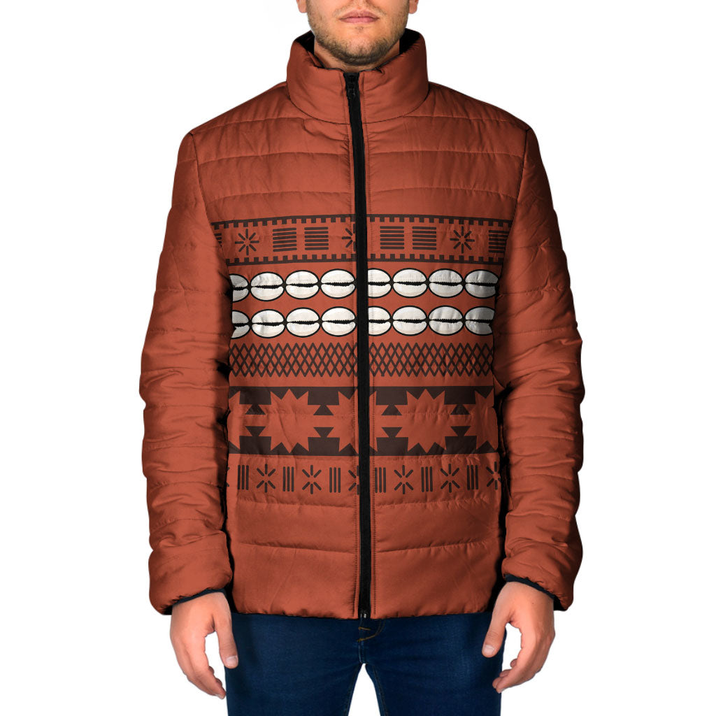 Polynesian Princess Inspired Tapa Pattern Padded Jacket LT05 Men Red - Polynesian Pride