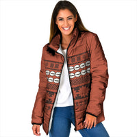 Polynesian Princess Inspired Tapa Pattern Padded Jacket LT05 Women Red - Polynesian Pride