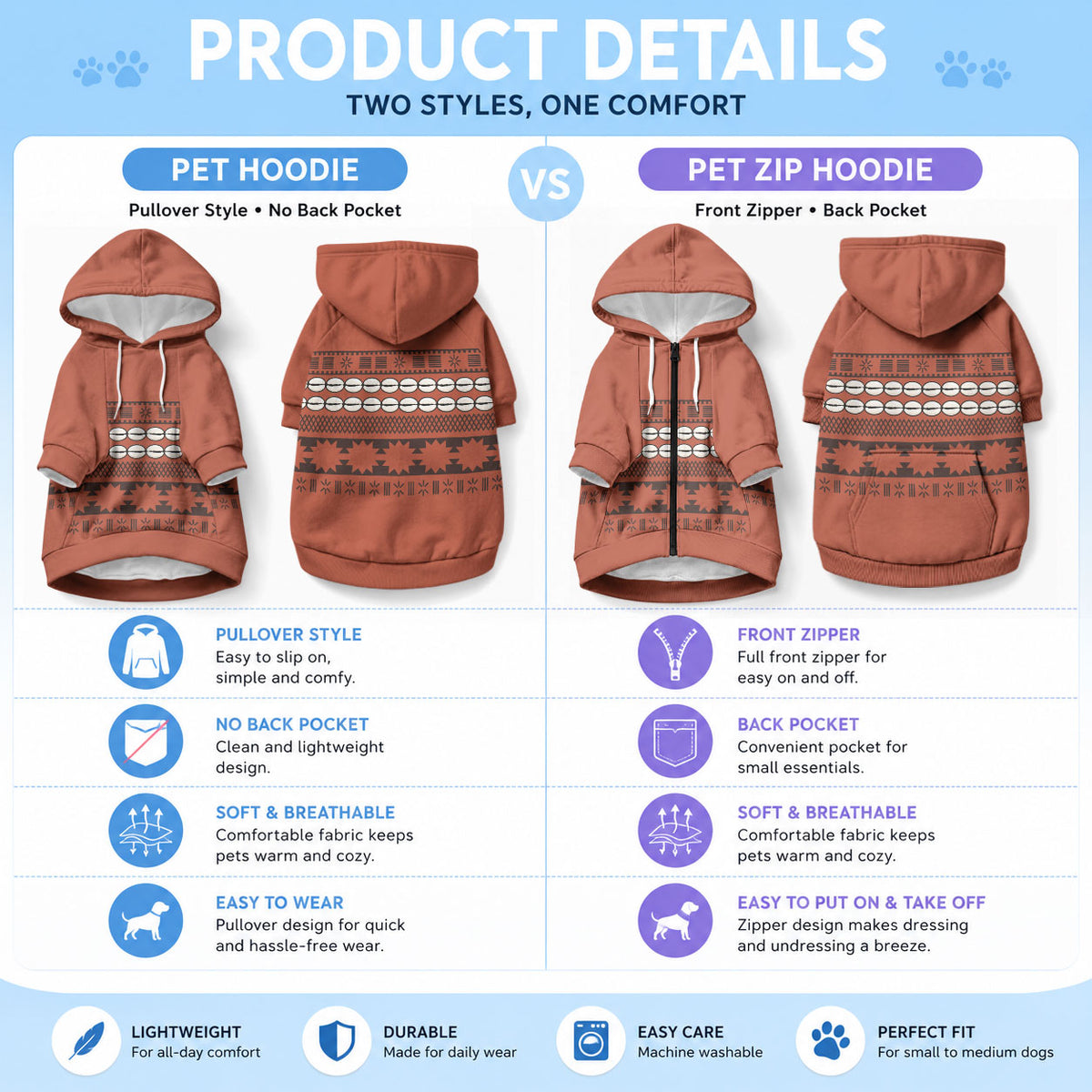 Polynesian Princess Inspired Tapa Pattern Pet Hoodie