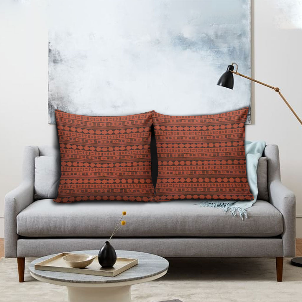 Polynesian Princess Inspired Tapa Pattern Pillow Cover