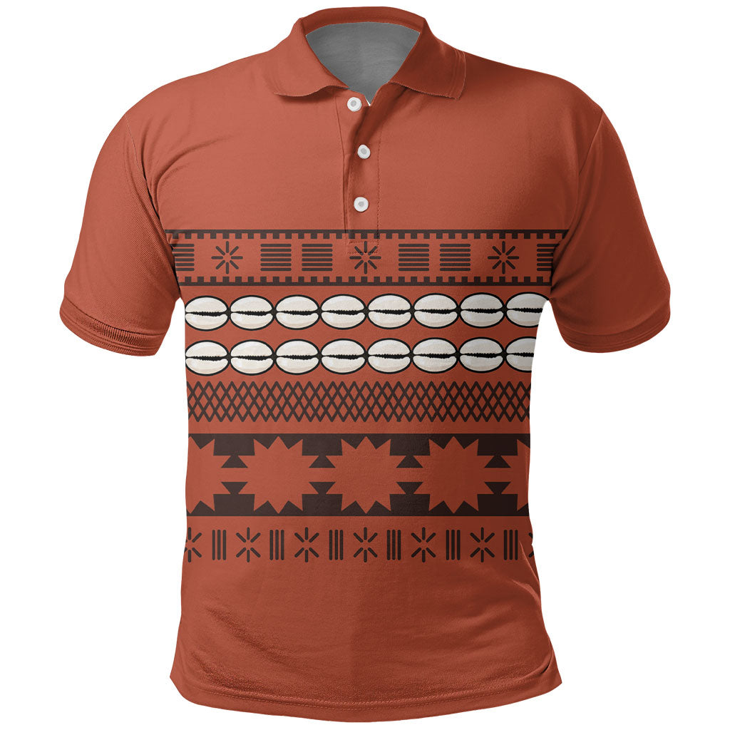 Polynesian Princess Inspired Tapa Pattern Polo Shirt