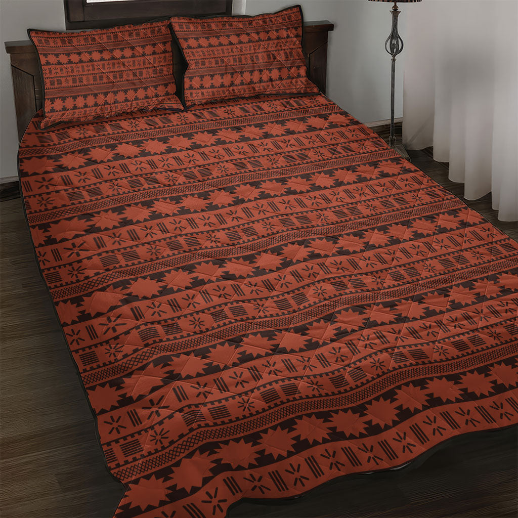 Polynesian Princess Inspired Tapa Pattern Quilt Bed Set LT05 Red - Polynesian Pride