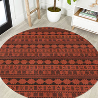 Polynesian Princess Inspired Tapa Pattern Round Carpet LT05 Red - Polynesian Pride