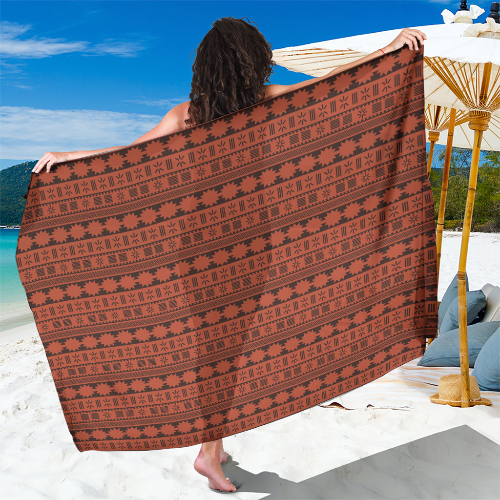 Polynesian Princess Inspired Tapa Pattern Sarong LT05 One Size 44 x 66 inches Red - Polynesian Pride