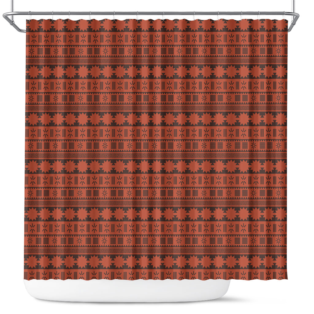 Polynesian Princess Inspired Tapa Pattern Shower Curtain LT05 Red - Polynesian Pride