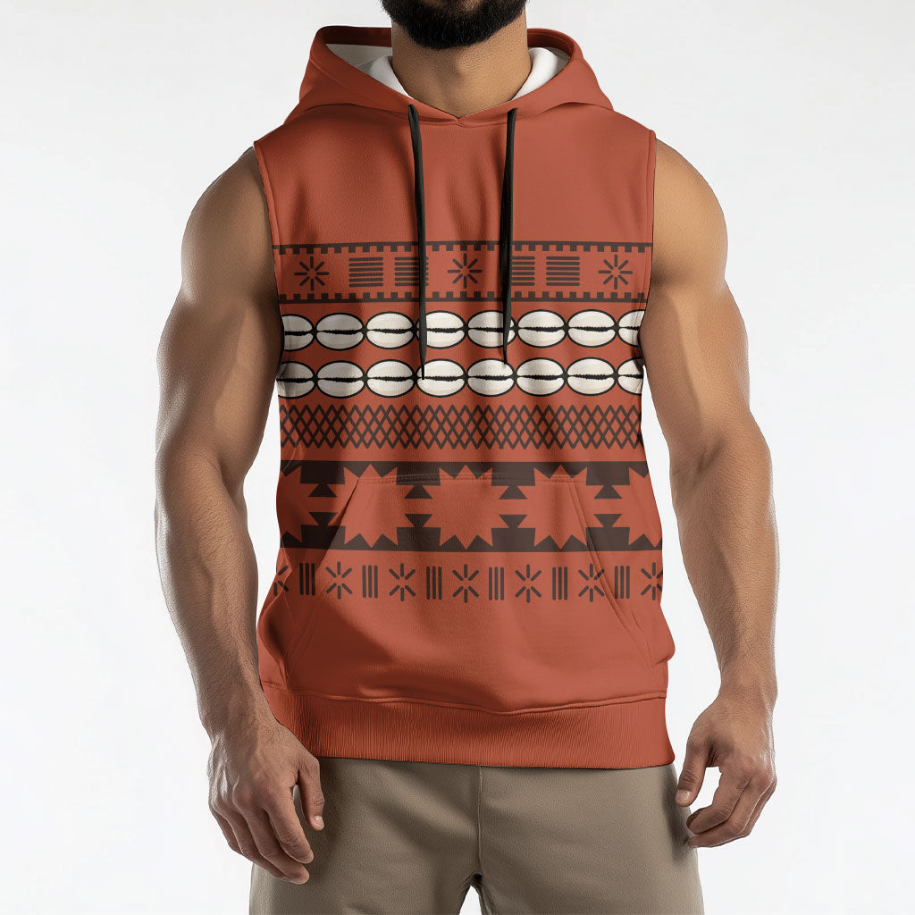 Polynesian Princess Inspired Tapa Pattern Sleeveless Hoodie