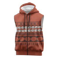 Polynesian Princess Inspired Tapa Pattern Sleeveless Zip Hoodie LT05 Red - Polynesian Pride