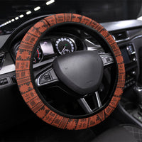 Polynesian Princess Inspired Tapa Pattern Steering Wheel Cover LT05 Universal Fit Red - Polynesian Pride