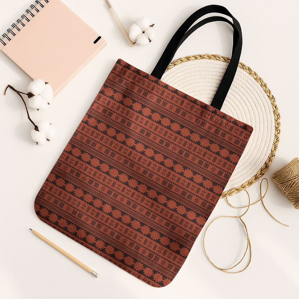 Polynesian Princess Inspired Tapa Pattern Tote Bag