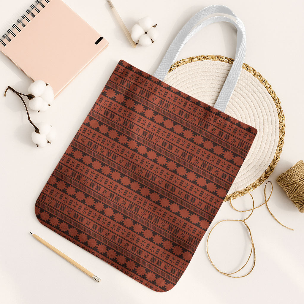 Polynesian Princess Inspired Tapa Pattern Tote Bag